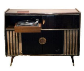 Image of the 'Barcelona' Blue Spot radiogram, popular amongst the Windrush Generation for listening to music.
